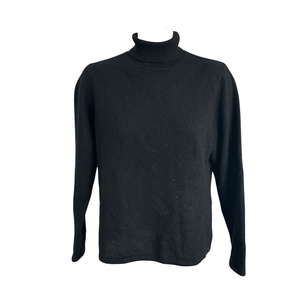 Charter Club 100% Cashmere Women's Sweater Large Black Turtleneck